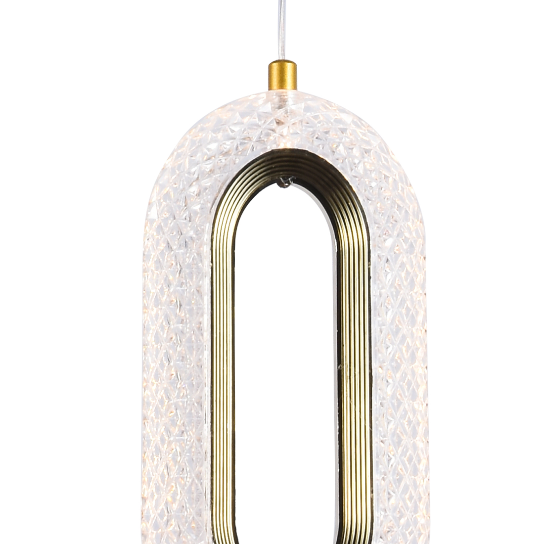 Pendente +Luz Vivara Alumínio, Metal e Acrílico Dourado 8 watts 3000K 120x240mm PE-197/8.24DO