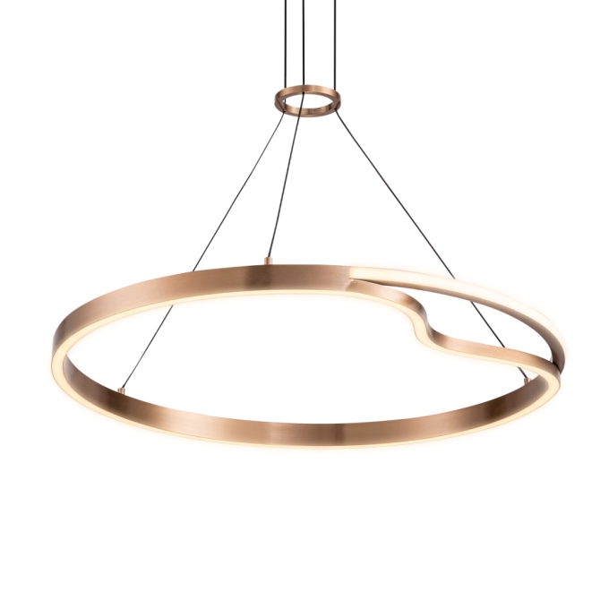 Pendente +Luz Rash Metal e Acrílico 34 watts 3000K Cobre Ø650mm PE-210/34.65CO