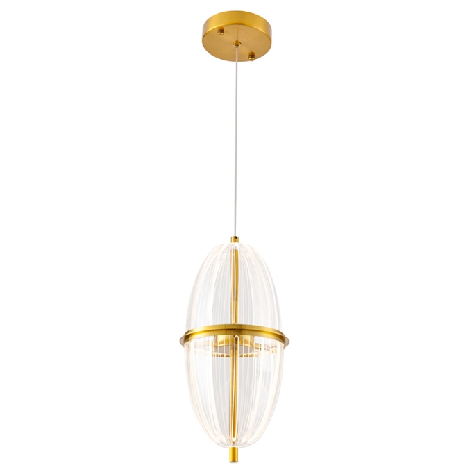 Pendente Nordecor Miza Oli 12 watts 2700K Ouro Brilho Ø160x350mm 2955