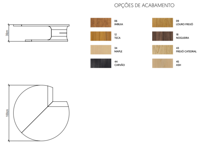 Mesa de Centro Accord Bloom Ø1000x240mm F1017