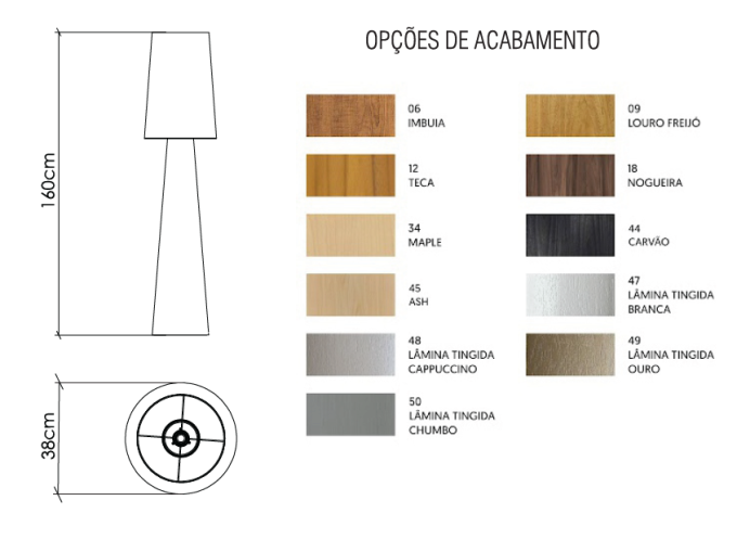 Coluna Accord Cônica 1L E27 1600x380mm 3062