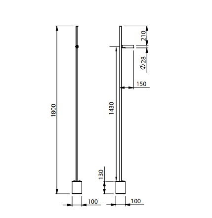 Luminária de Chão Newline Fit15 Stili 1 Spot 25 watts 3000K 190x100x1800mm LC15034LED