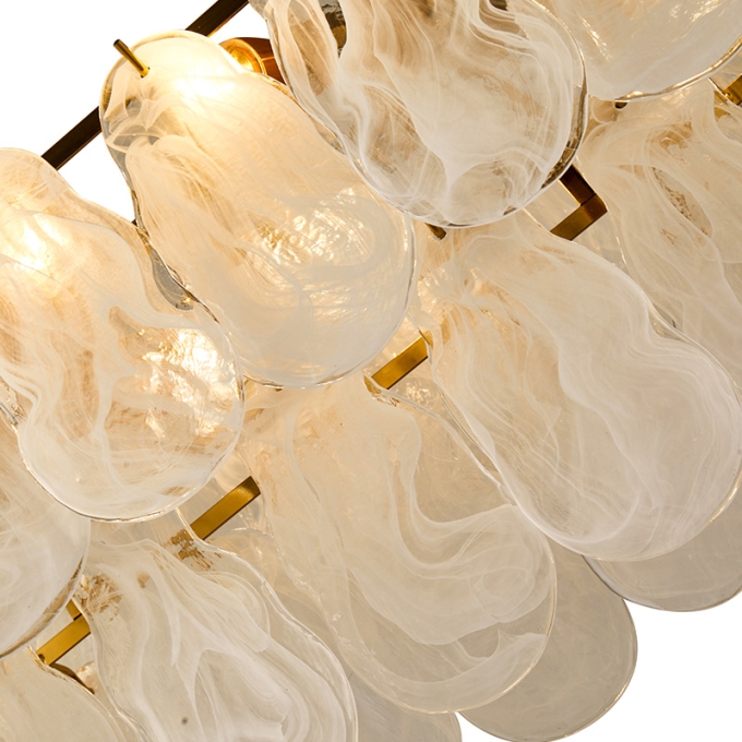 Pendente Nordecor Velle 5L E14 Dourado Fosco Ø815x260mm 2949