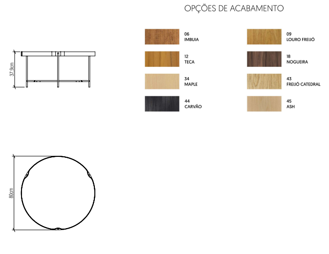 Mesa de Centro Accord Flow Ø800x380mm F1010