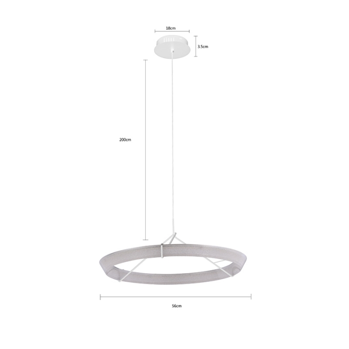 Pendente Nordecor Gise 28 watts 3000K Branco Ø560mm 2869