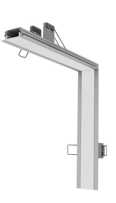 Perfil Embutido Newline Fit25 Slim Curva Teto/Parede 250x40x250mm SCPE23001
