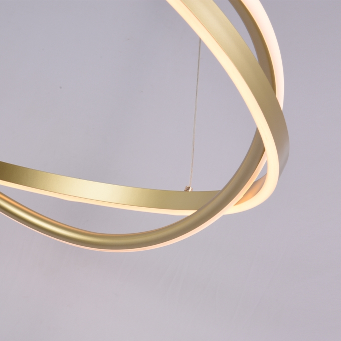 Pendente Nordecor Euni Odi 77 watts 3000K Dourado Fosco Ø800mm 2876