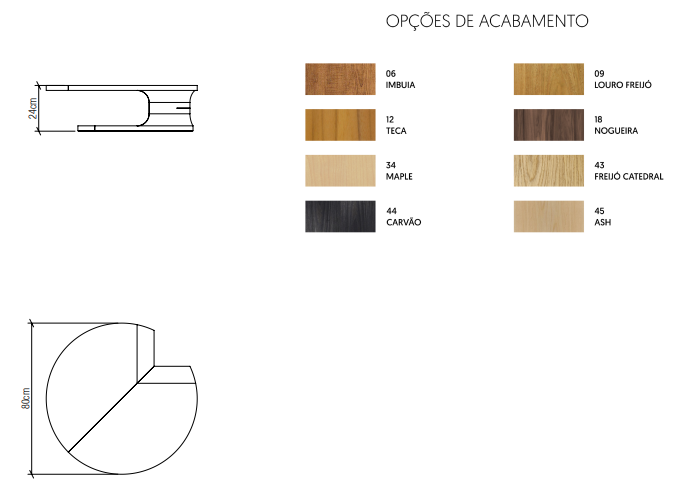 Mesa de Centro Accord Bloom Ø800x240mm F1015