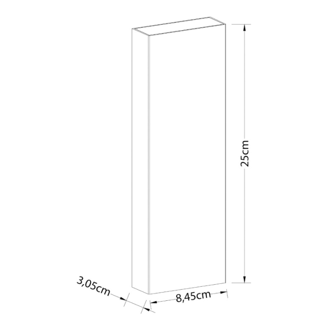 Arandela Nordecor Fit 8 watts 3000K Preto IP65 250x84,5x30,5mm Bivolt 6693