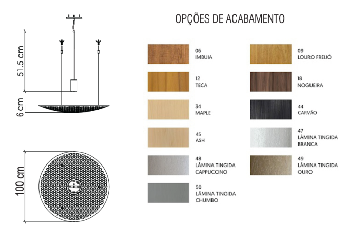 Pendente Accord Harmonia 1L GU10 Ø1000x60mm 1520