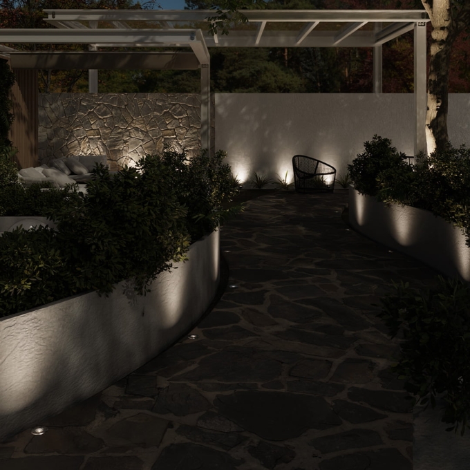 Embutido de Solo Nordecor Venna 15 watts 12° 3000K IP67 Preto Bivolt Ø120x87mm 6419