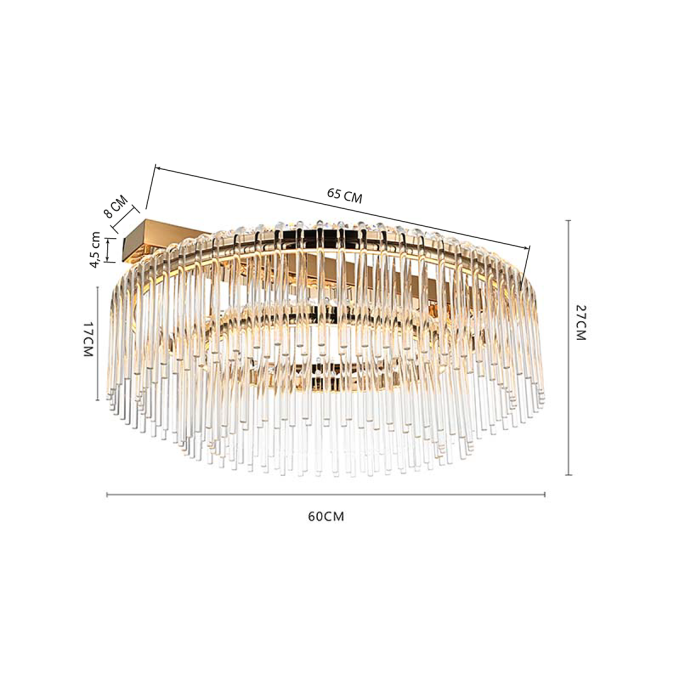 Plafon Led Nordecor Gouli 51 watts 2700K Ouro Brilho Ø400/600mm 2895