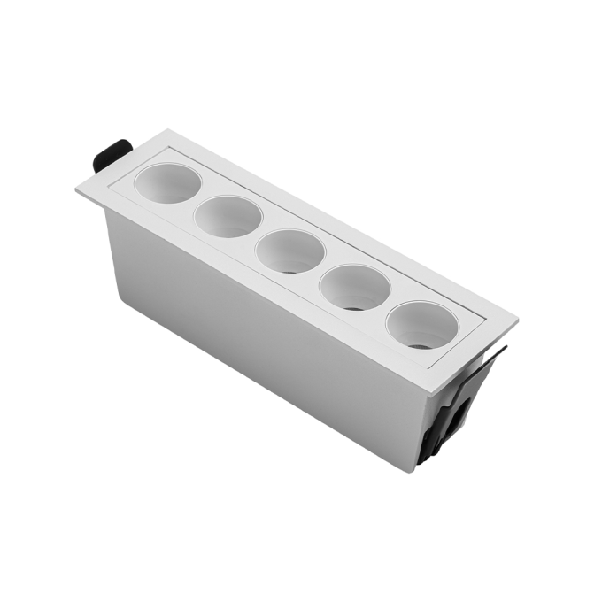 Embutido Nordecor Downlight Powerus 5 Focos 10 watts Branco 3000K IRC90 35° Bivolt 148x45x50mm 6733