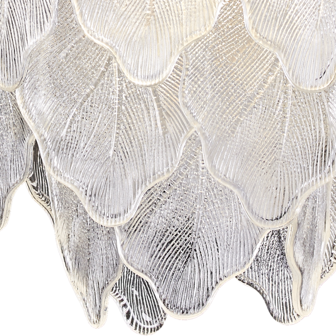 Pendente +Luz Foglia Vidro, Cristal e Metal Dourado 9L E14 Ø600x470mm PE-207/9.60DO