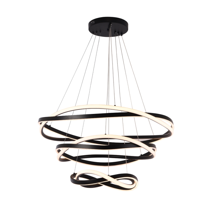 Pendente Nordecor Euni Odi 173 watts 3000K Preto Ø400/600/800mm 2879