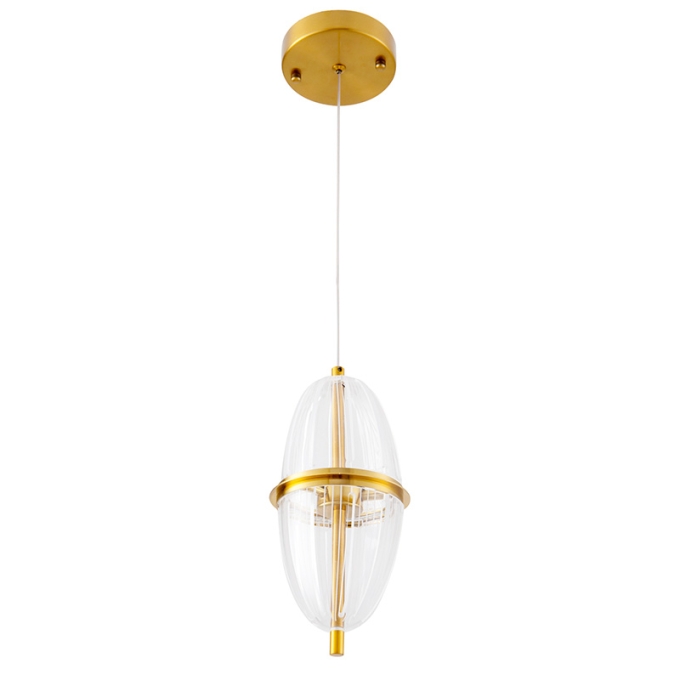 Pendente Nordecor Miza Oli 8 watts 2700K Ouro Brilho Ø120x270mm 2954
