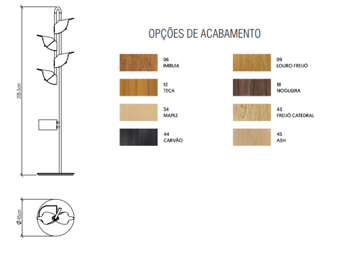 Mancebo Accord Caeté 6 watts 2700K Bivolt 2055x450x450mm 3060