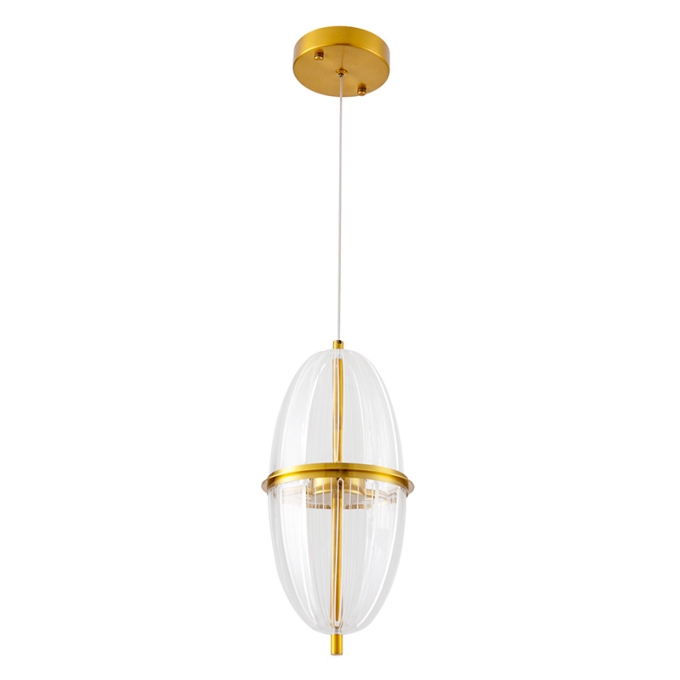 Pendente Nordecor Miza Oli 12 watts 2700K Ouro Brilho Ø160x350mm 2955