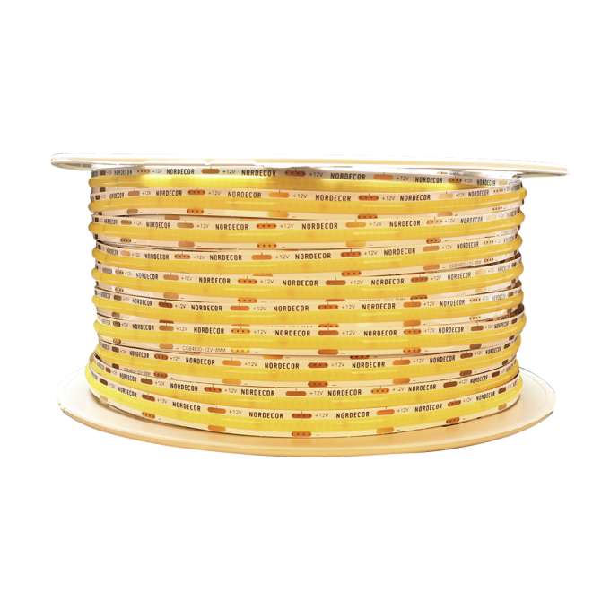 Fita LED Nordecor Cob 8w/mt 480 leds/mt IP20 8mm 12V 3000K (Rolo 50 metros) 7348