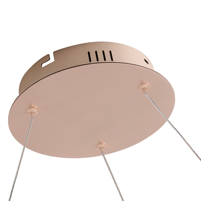 Pendente Nordecor Wavy 52 watts 2700K Ouro Champagne Ø600x155mm 2944