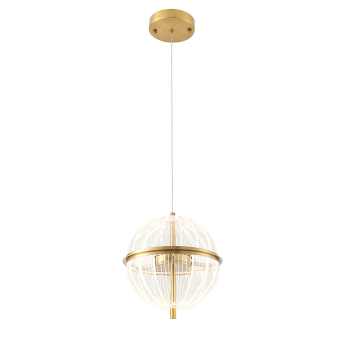 Pendente Nordecor Miza 18 watts 2700K Ouro Brilho Ø210x240mm 2952
