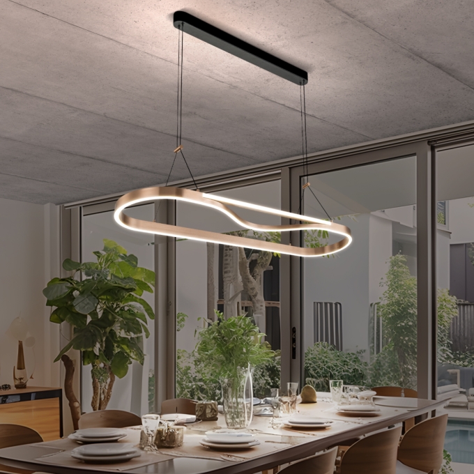 Pendente +Luz Rash Metal e Acrílico 46 watts 3000K Cobre 300x1090mm PE-212/46.100CO