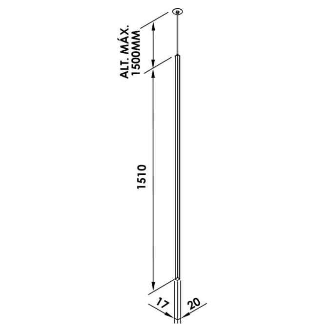 Pendente Newline Fit15 Row Vertical 30 watts 3000K 17x20x1510mm PD15032LED