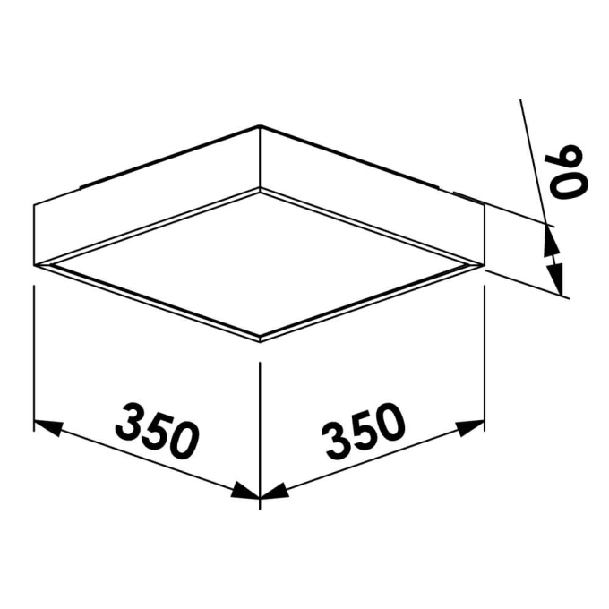 Plafon Newline Ilume 25,2 watts 3000K Bivolt 350x350x90mm PL02013LED3