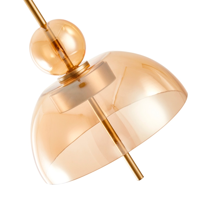 Pendente Nordecor Kholy 8 watts 3000K Dourado Fosco e Âmbar Ø250x450mm 2957