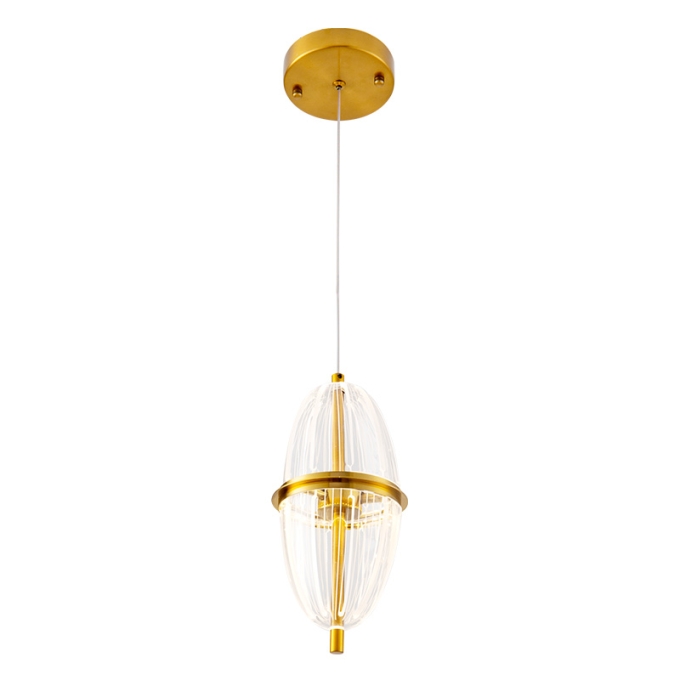 Pendente Nordecor Miza Oli 8 watts 2700K Ouro Brilho Ø120x270mm 2954