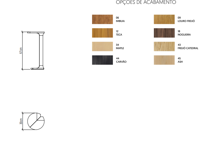 Mesa de Apoio Accord Bloom Ø300x670mm F1014