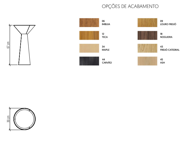 Mesa de Apoio Accord Cônica Ø300x670mm F1000