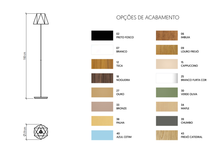 Coluna Accord Facetado 1L E27 Ø290x1600mm 3055