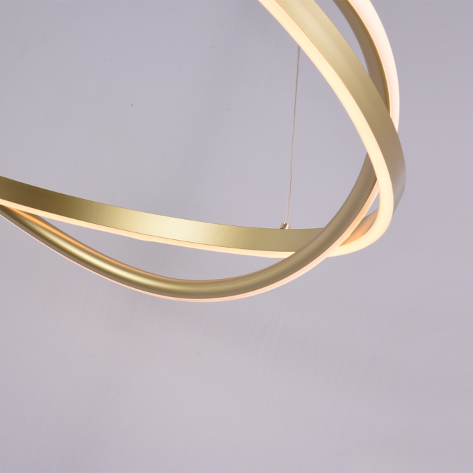 Pendente Nordecor Euni Odi 58 watts 3000K Dourado Fosco Ø600mm 2874
