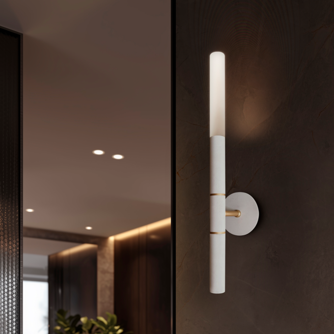 Arandela Itamonte Ice I Alumínio e Vidro Fosco Branco 1L G9 25x390x55mm 300
