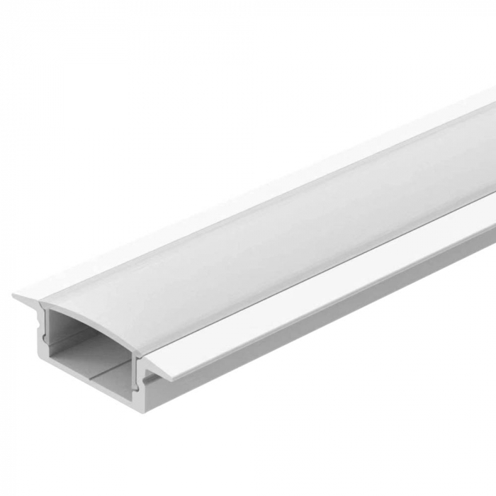 Perfil de Embutir Nordecor 25x7mm Barra de 2 metros Branco 4296