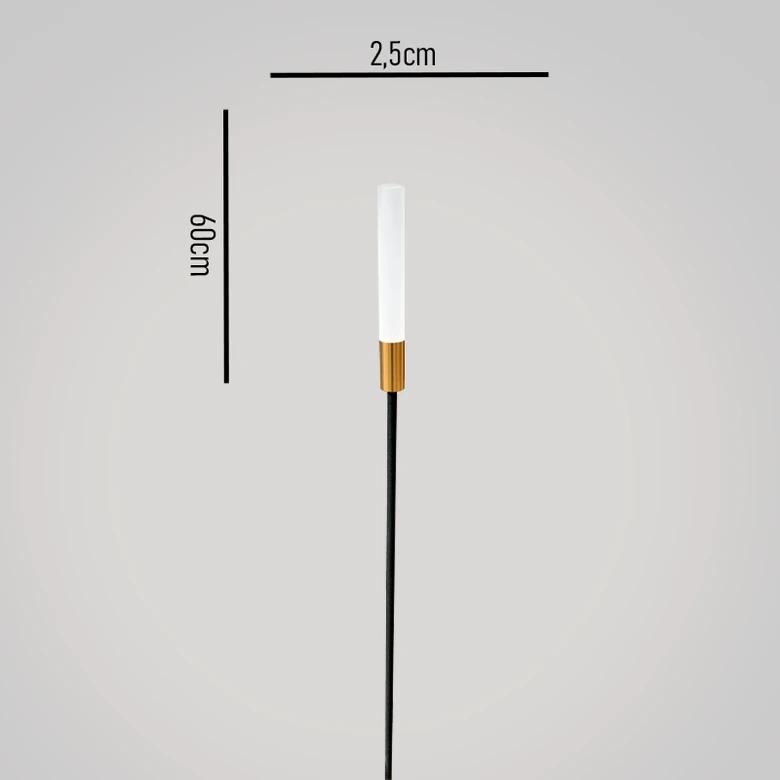 Espeto de Jardim Skylight Capincho Preto e Dourado 1 watt 3000K IP67 12V Ø25x600mm SKY-100PT-60