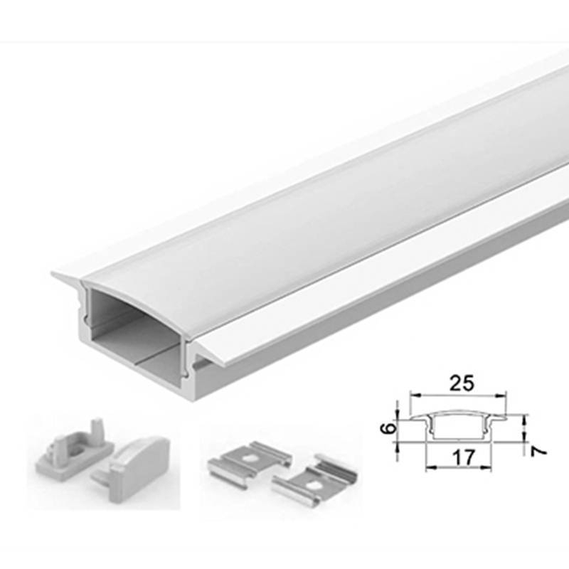Perfil de Embutir Nordecor 25x7mm Barra de 2 metros Branco 4296