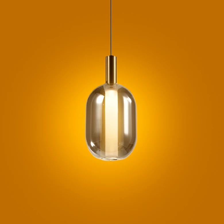 Pendente Skylight Spia Dourado e Vidro Fumê 4 watts 3000K Bivolt Ø130x260mm SKY-4088F