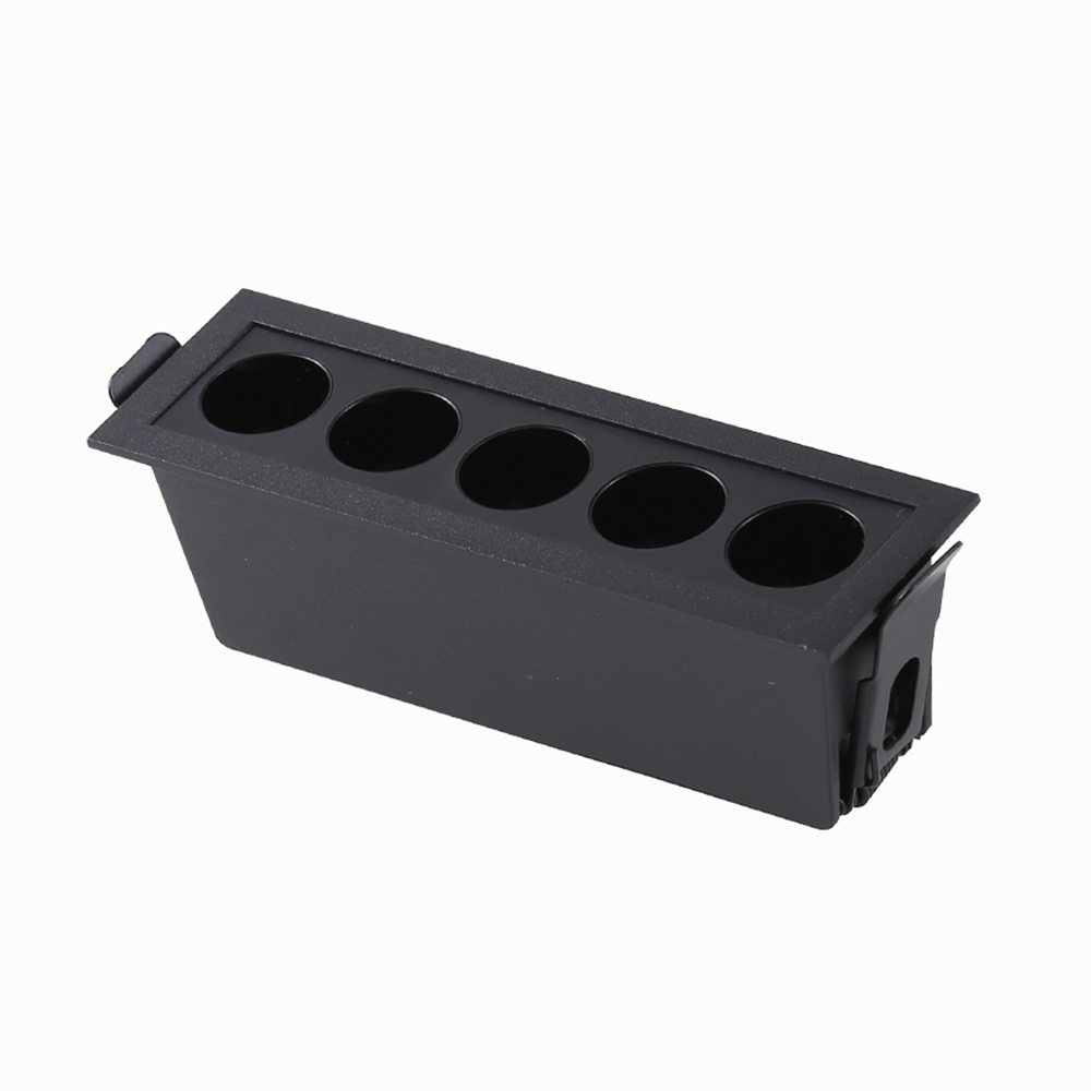Embutido Nordecor Downlight Powerus 5 Focos 10 watts Preto 4000K IRC90 35° Bivolt 148x45x50mm 6793