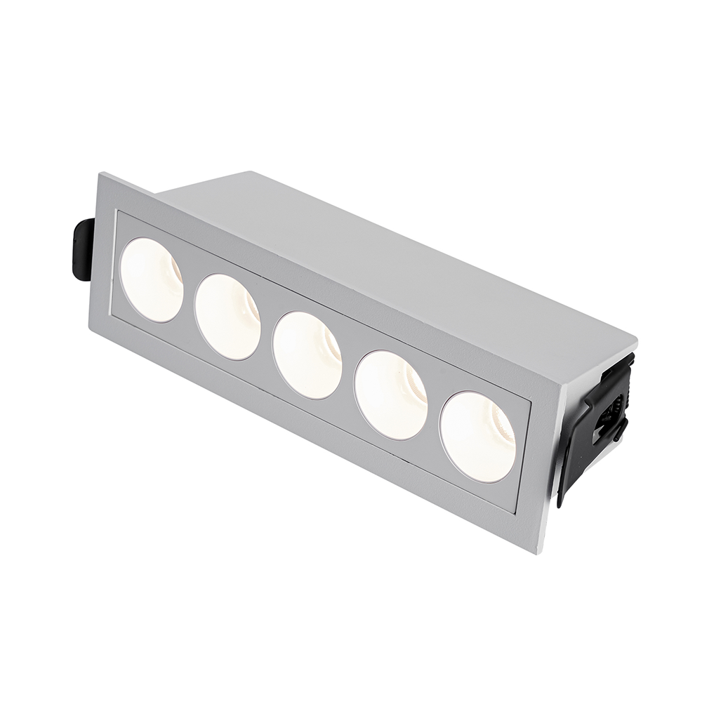 Embutido Nordecor Downlight Powerus 5 Focos 10 watts Branco 4000K IRC90 35° Bivolt 148x46x52mm 6792