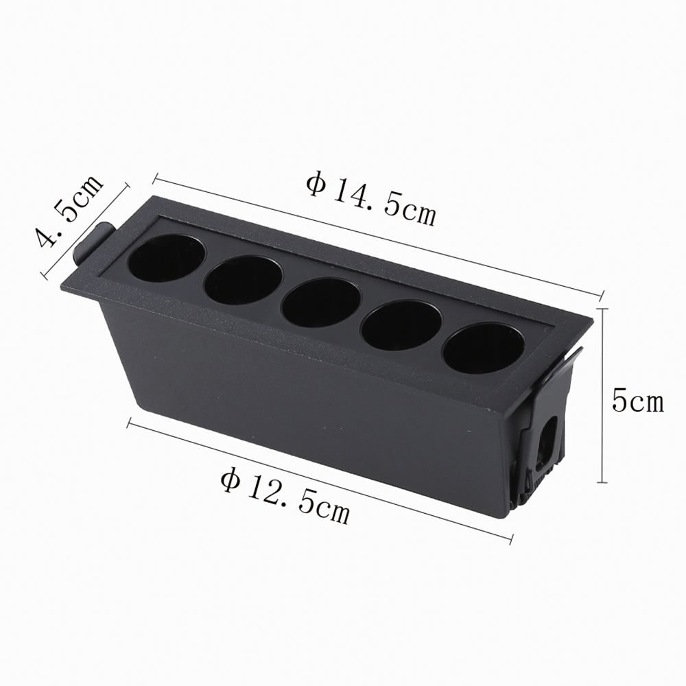 Embutido Nordecor Downlight Powerus 5 Focos 10 watts Preto 4000K IRC90 35° Bivolt 148x45x50mm 6793