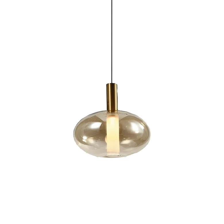 Pendente Skylight Spia Dourado e Vidro Âmbar 4 watts 3000K Bivolt Ø200X190mm SKY-4090