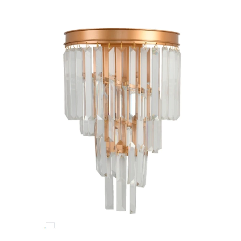 Arandela Skylight Crown Dourado e Cristal Translúcido 2L G9 Bivolt 250X145X380mm SKY-3129AR