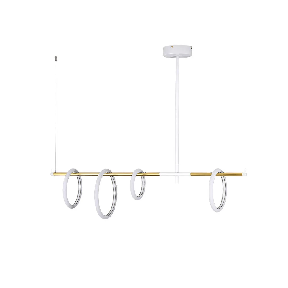 Pendente Usina Ellos 4 Elos Branco + Champagne 57 watts 3000K Bivolt 1200X1000X300mm UI20076/57BTCP-M