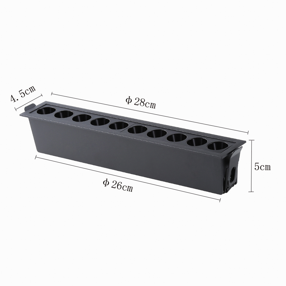 Embutido Nordecor Downlight Powerus 10 Focos 20 watts Preto 4000K IRC90 24° Bivolt 280x45x50mm 6797