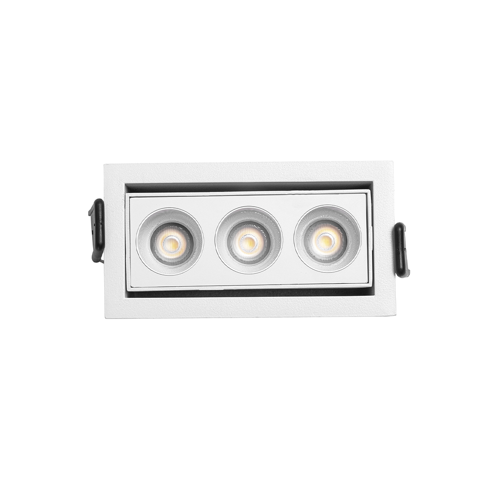 Embutido Nordecor Downlight Powerus Direcionável 3 Focos 6 watts Branco 4000K IRC90 35° Bivolt 100x44x52mm 6790