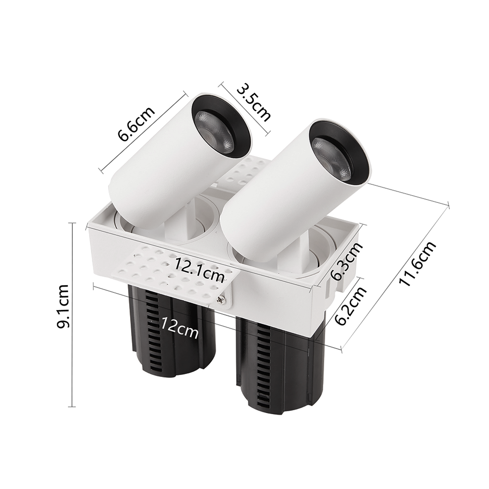 Embutido Nordecor Aiva Duo No Frame 14 watts 2700K 24° Branco Ø175x53x66mm IRC97 Bivolt 6483