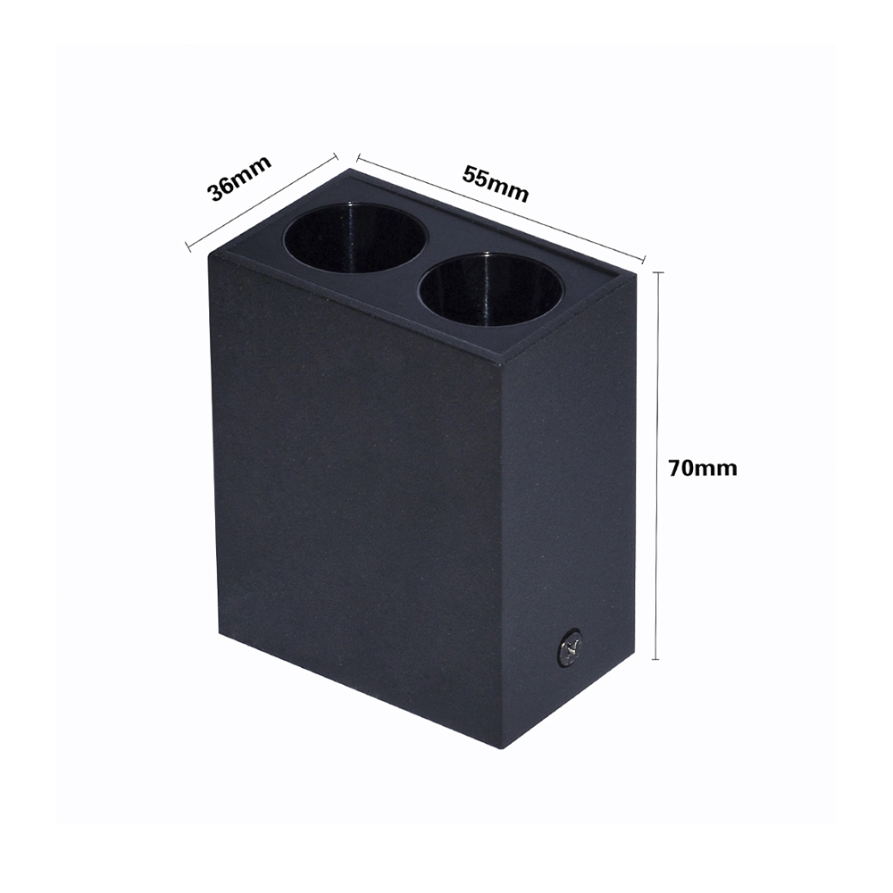  Spot Sobrepor Nordecor Downlight Powerus 2 Focos 4 watts 4000K Preto IRC90 35° Bivolt 55x36x70mm 6803