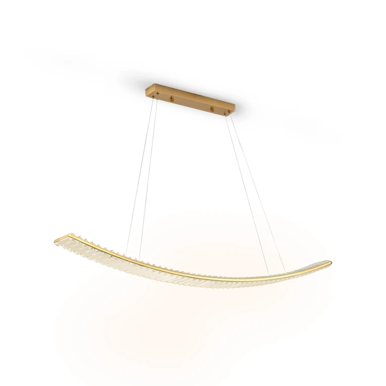 Pendente Skylight Baco Dourado e Cristais Translúcidos 54 watts 3000K Bivolt 1200mm SKY-4098